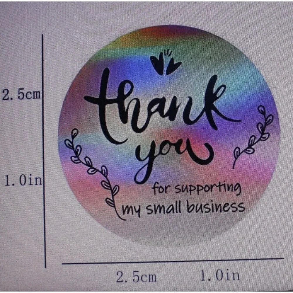 500pcs/ 1 Roll Hologram Thank You Sticker 1